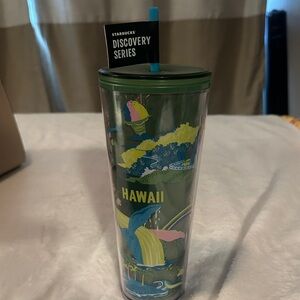 Starbucks Discovery Series Hawaii Tumbler with Green and Blue Design